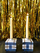 Load image into Gallery viewer, tartan candlestick pair
